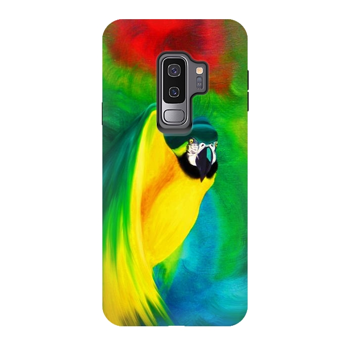 Galaxy S9 plus StrongFit Macaw Parrot Ara Oil on Canvas Painting  by BluedarkArt
