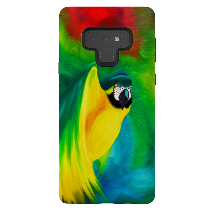 Galaxy Note 9 StrongFit Macaw Parrot Ara Oil on Canvas Painting  by BluedarkArt