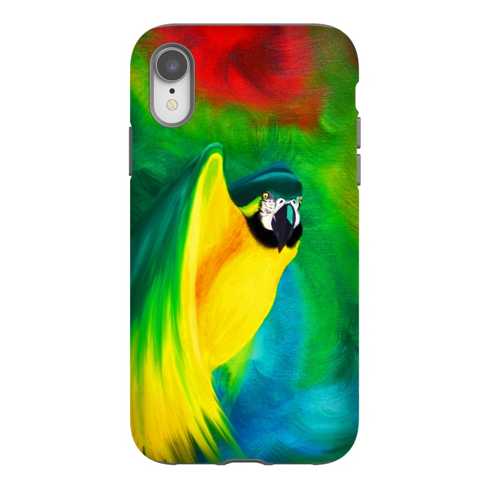 iPhone Xr StrongFit Macaw Parrot Ara Oil on Canvas Painting  by BluedarkArt