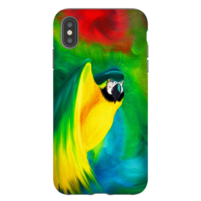 iPhone Xs Max StrongFit Macaw Parrot Ara Oil on Canvas Painting  by BluedarkArt