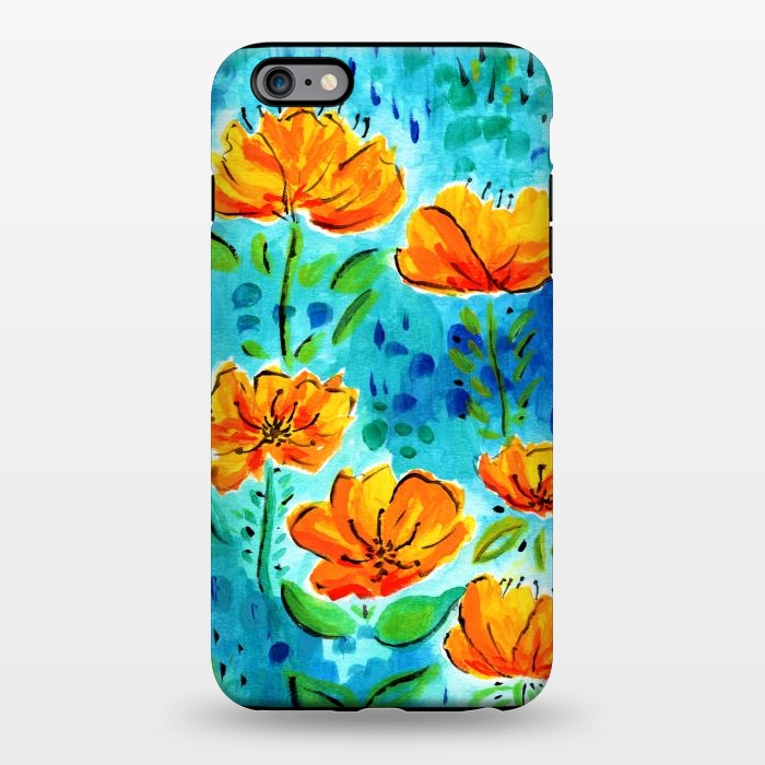 iPhone 6/6s plus StrongFit Abstract Orange Poppies by Tigatiga