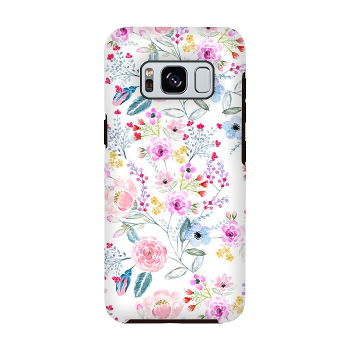 Galaxy S8 StrongFit Vintage floral Watercolor hand paint design by InovArts