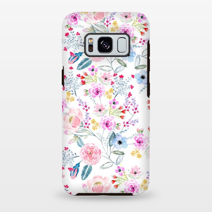 Galaxy S8 plus StrongFit Vintage floral Watercolor hand paint design by InovArts