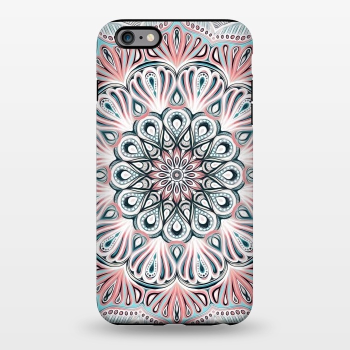 iPhone 6/6s plus StrongFit Expansion - boho mandala in soft salmon pink & blue by Micklyn Le Feuvre