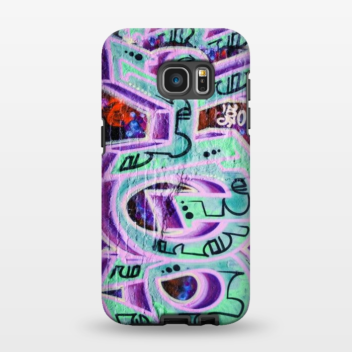 Galaxy S7 EDGE StrongFit Graffiti Art Pink And Green by Andrea Haase