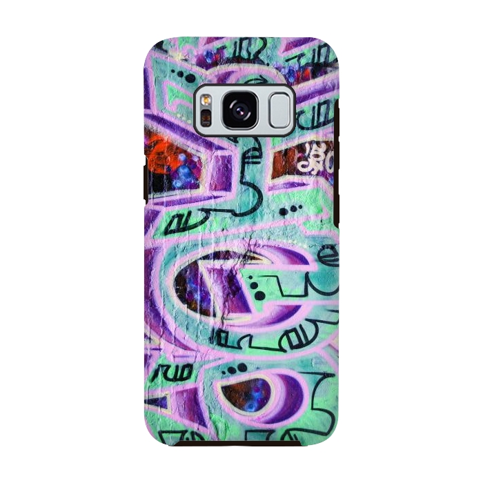 Galaxy S8 StrongFit Graffiti Art Pink And Green by Andrea Haase