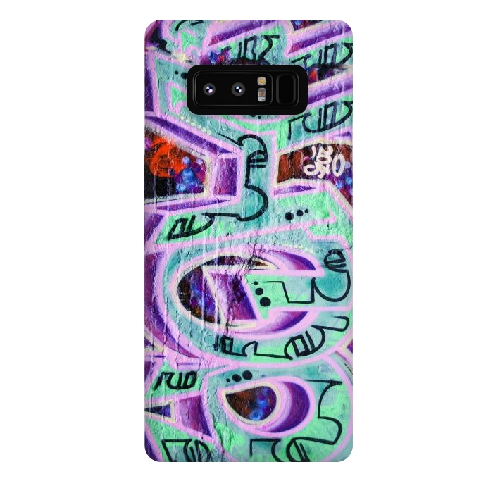 Galaxy Note 8 StrongFit Graffiti Art Pink And Green by Andrea Haase