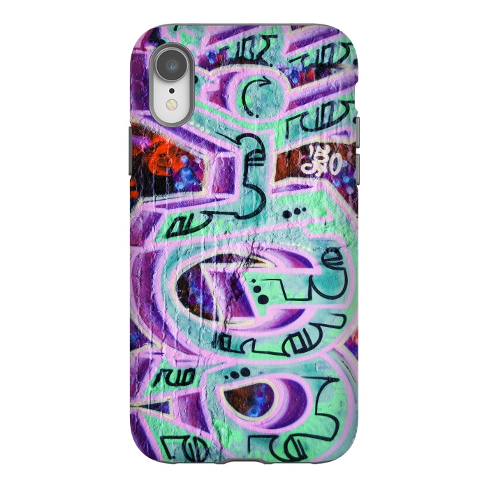 iPhone Xr StrongFit Graffiti Art Pink And Green by Andrea Haase