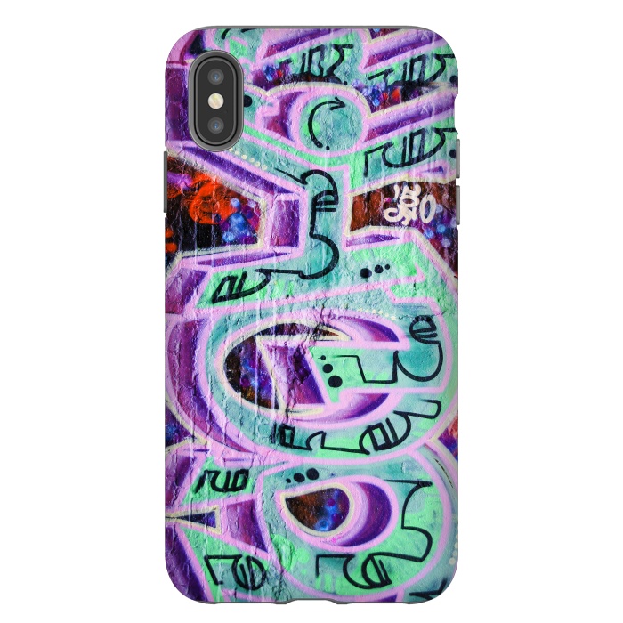 iPhone Xs Max StrongFit Graffiti Art Pink And Green by Andrea Haase