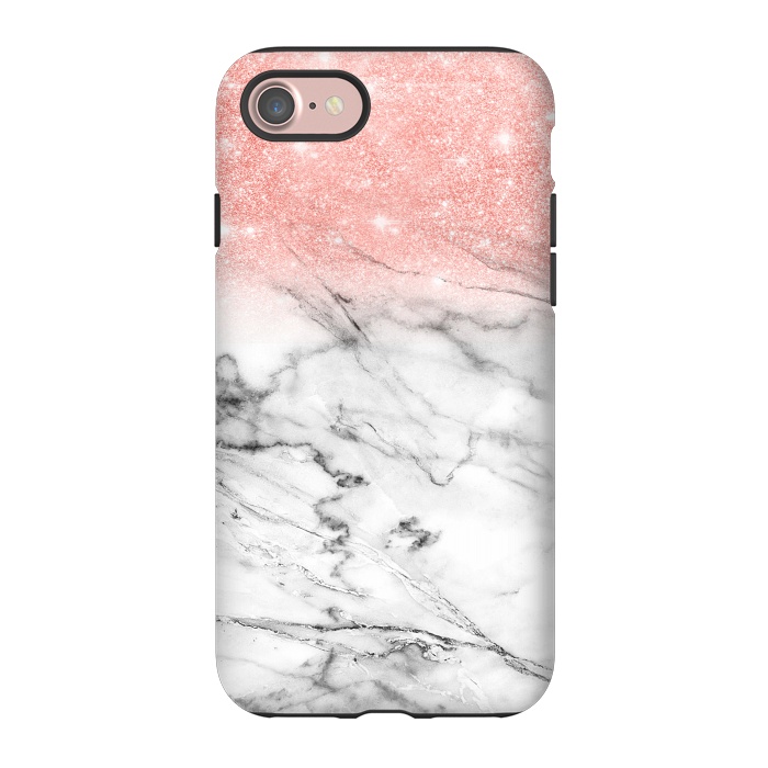 iPhone 7 StrongFit Rose Gold Glitter on Marble by  Utart
