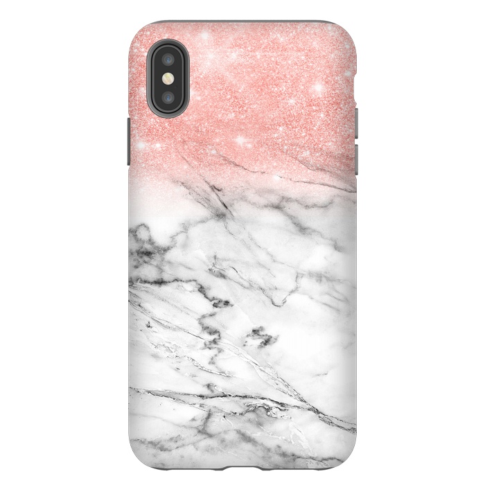 iPhone Xs Max StrongFit Rose Gold Glitter on Marble by  Utart