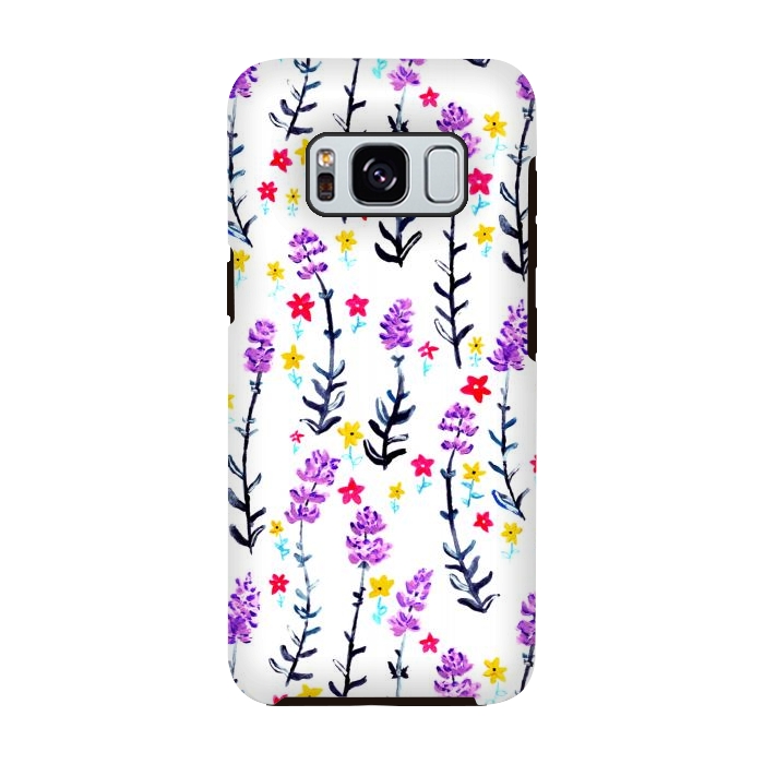 Galaxy S8 StrongFit Gouache Lavender  by Tigatiga