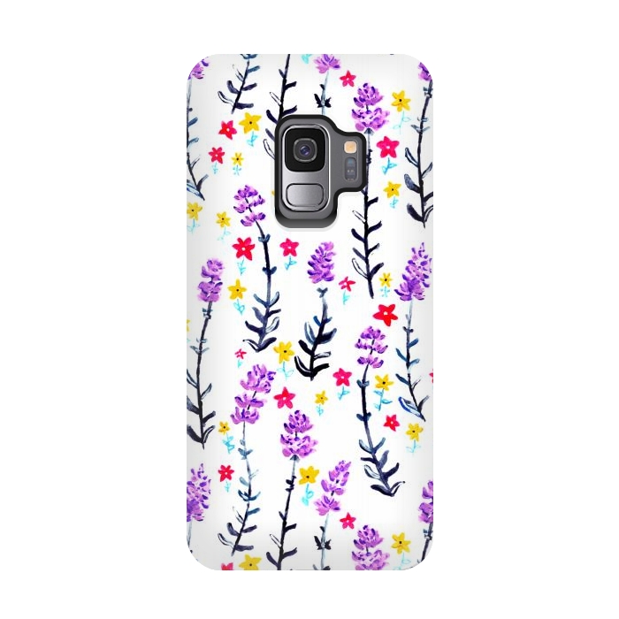 Galaxy S9 StrongFit Gouache Lavender  by Tigatiga