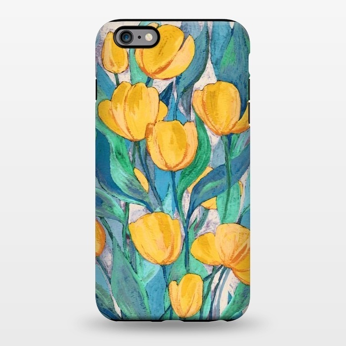 iPhone 6/6s plus StrongFit Blooming Golden Tulips in Gouache  by Micklyn Le Feuvre