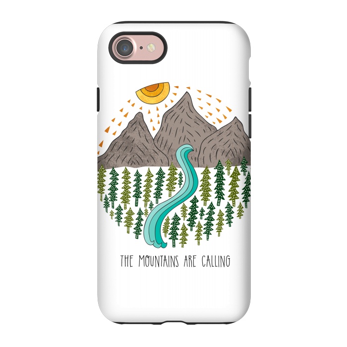 iPhone 7 StrongFit Mountains Are Calling by Pom Graphic Design