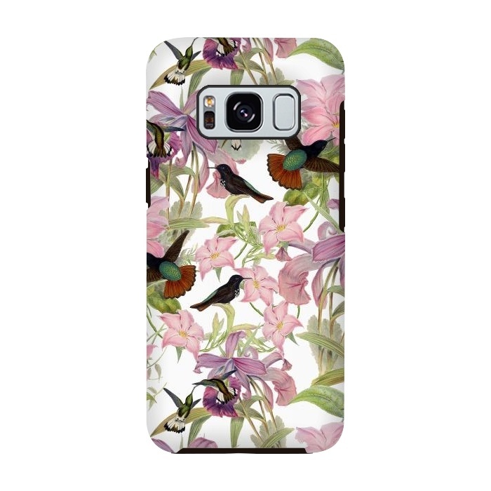 Galaxy S8 StrongFit Hummingbirds and Tropical Flowers by  Utart