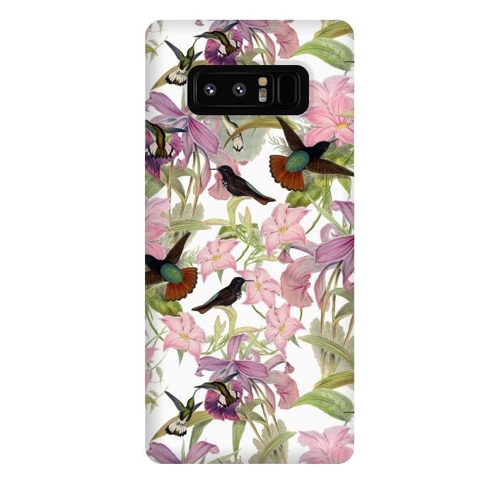 Galaxy Note 8 StrongFit Hummingbirds and Tropical Flowers by  Utart