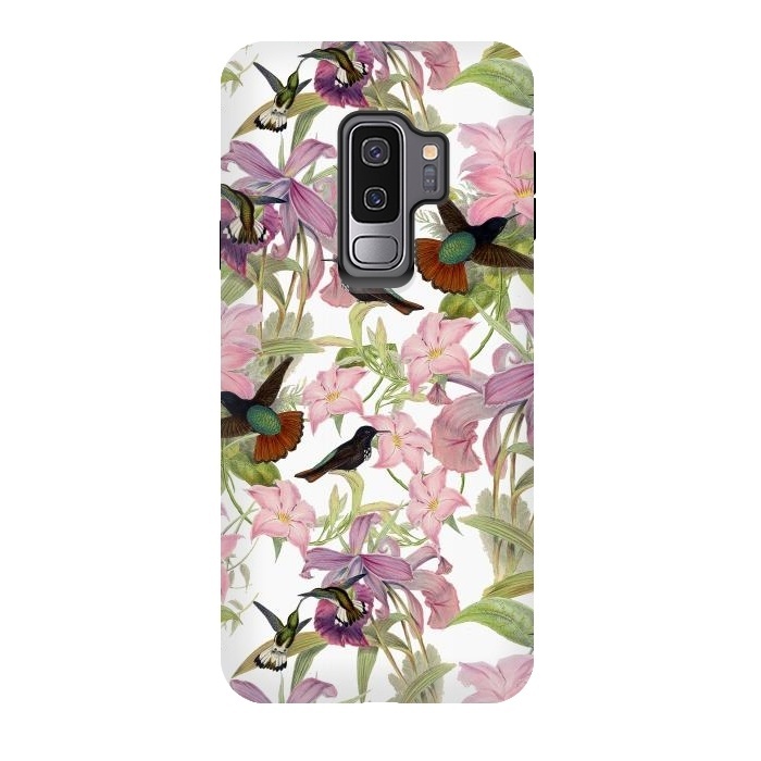 Galaxy S9 plus StrongFit Hummingbirds and Tropical Flowers by  Utart