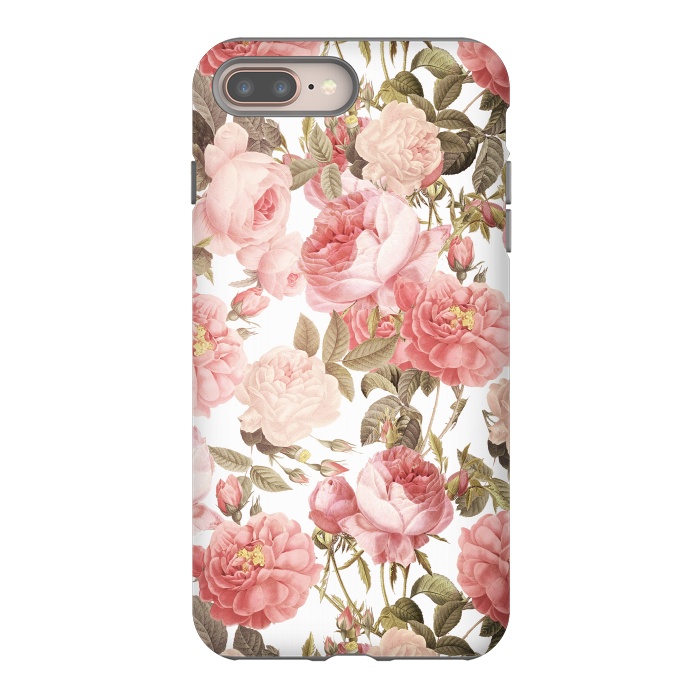 iPhone 7 plus StrongFit Peach Victorian Roses by  Utart