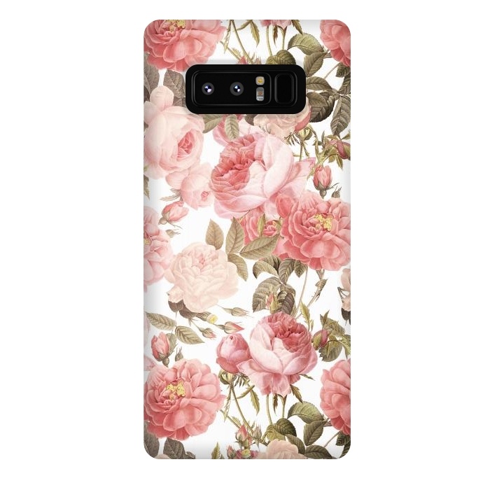 Galaxy Note 8 StrongFit Peach Victorian Roses by  Utart