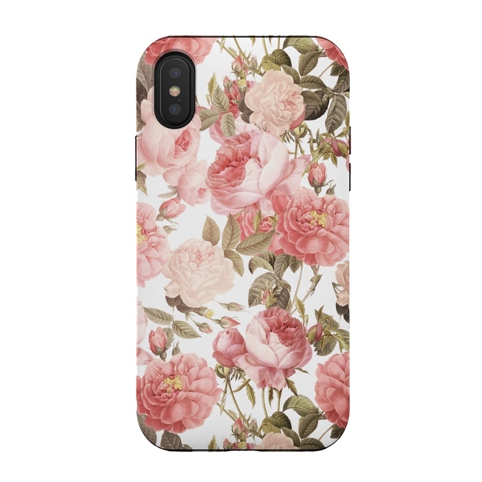 iPhone Xs / X StrongFit Peach Victorian Roses by  Utart