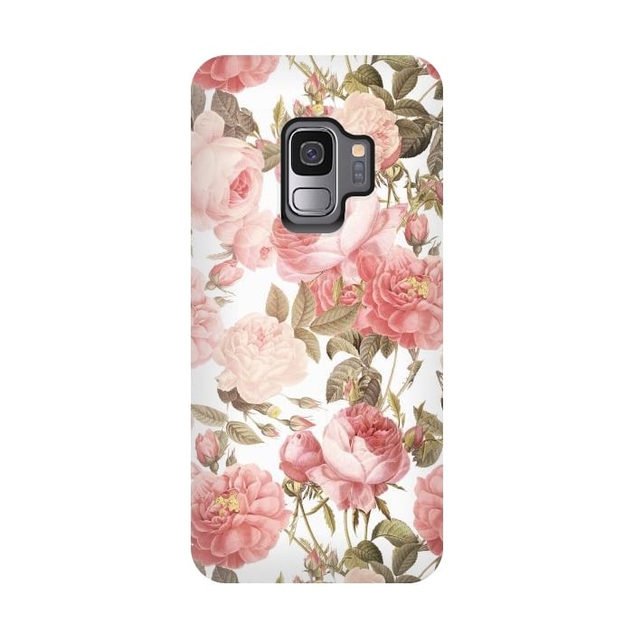 Galaxy S9 StrongFit Peach Victorian Roses by  Utart