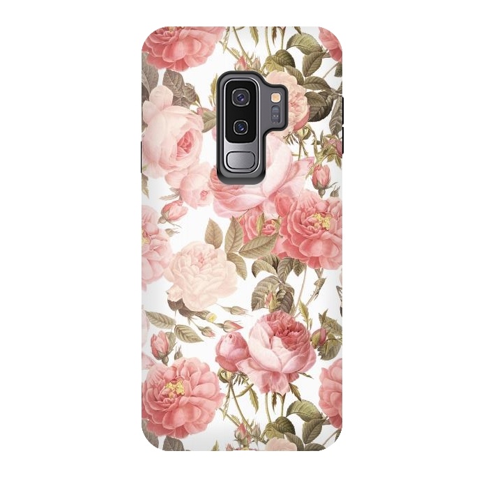 Galaxy S9 plus StrongFit Peach Victorian Roses by  Utart