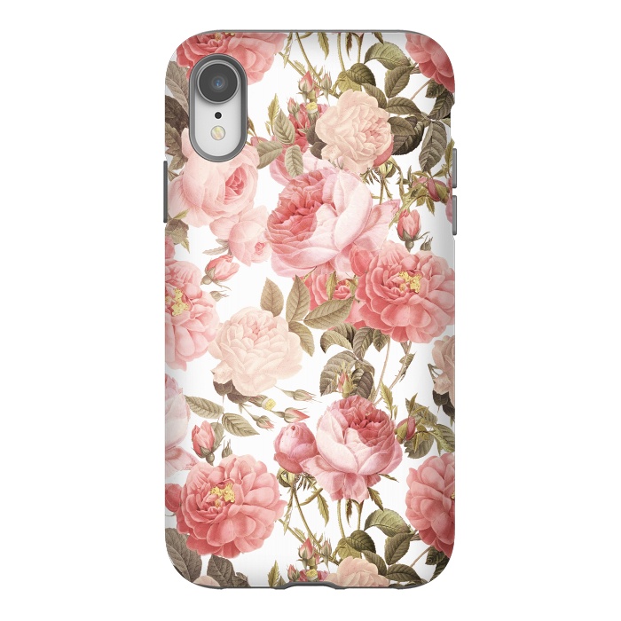 iPhone Xr StrongFit Peach Victorian Roses by  Utart