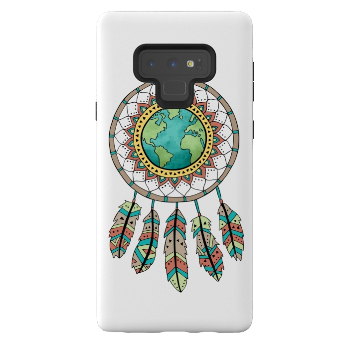 Galaxy Note 9 StrongFit World Dreamcatcher by Pom Graphic Design