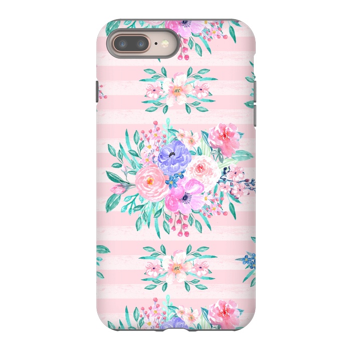 iPhone 7 plus StrongFit Beautiful watercolor garden floral paint by InovArts
