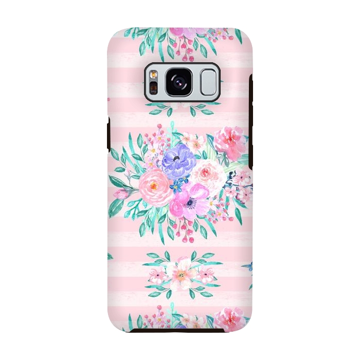 Galaxy S8 StrongFit Beautiful watercolor garden floral paint by InovArts
