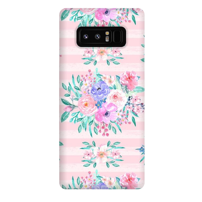 Galaxy Note 8 StrongFit Beautiful watercolor garden floral paint by InovArts