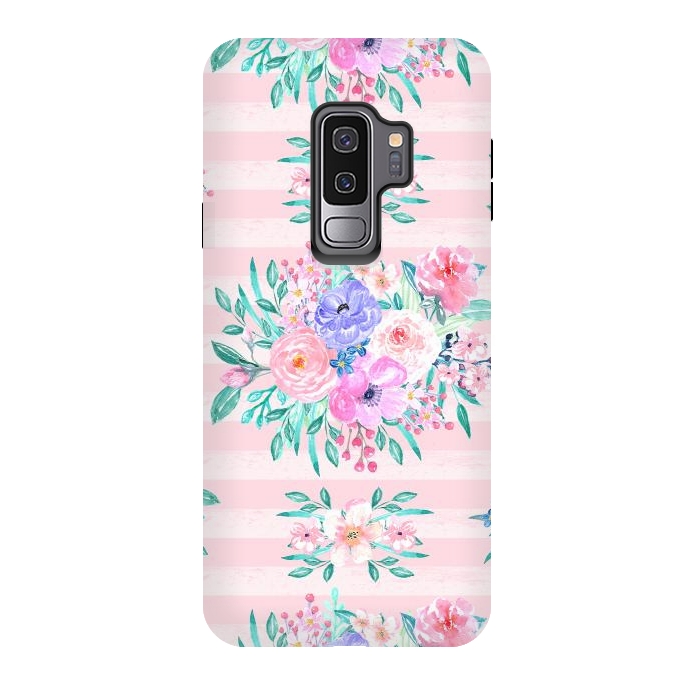 Galaxy S9 plus StrongFit Beautiful watercolor garden floral paint by InovArts