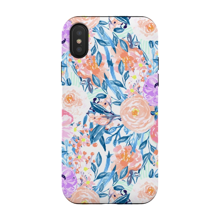 iPhone Xs / X StrongFit Modern watercolor garden floral paint by InovArts