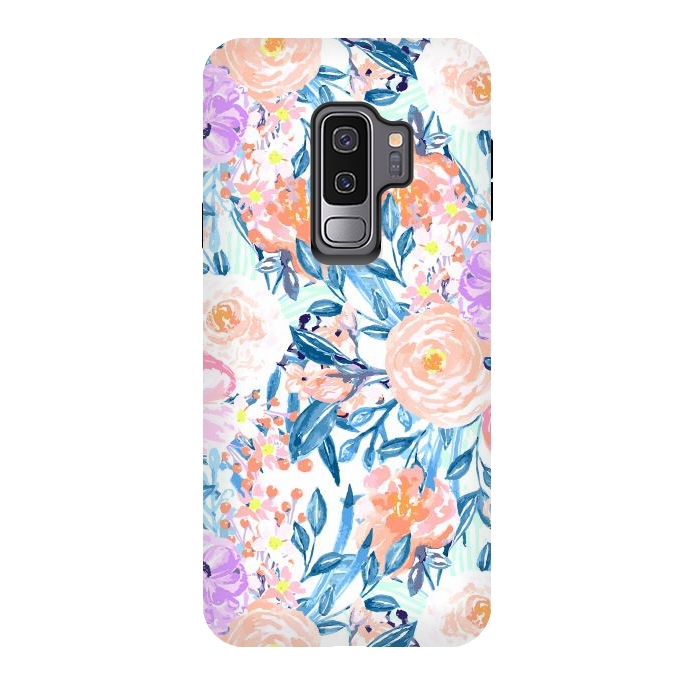 Galaxy S9 plus StrongFit Modern watercolor garden floral paint by InovArts