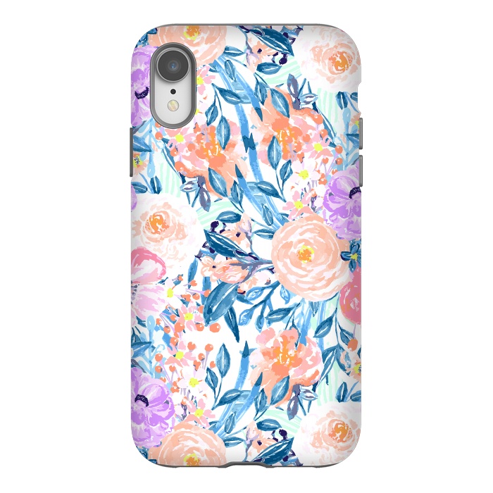 iPhone Xr StrongFit Modern watercolor garden floral paint by InovArts