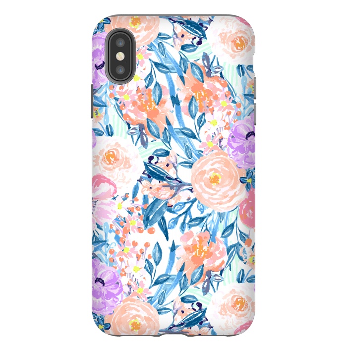 iPhone Xs Max StrongFit Modern watercolor garden floral paint by InovArts