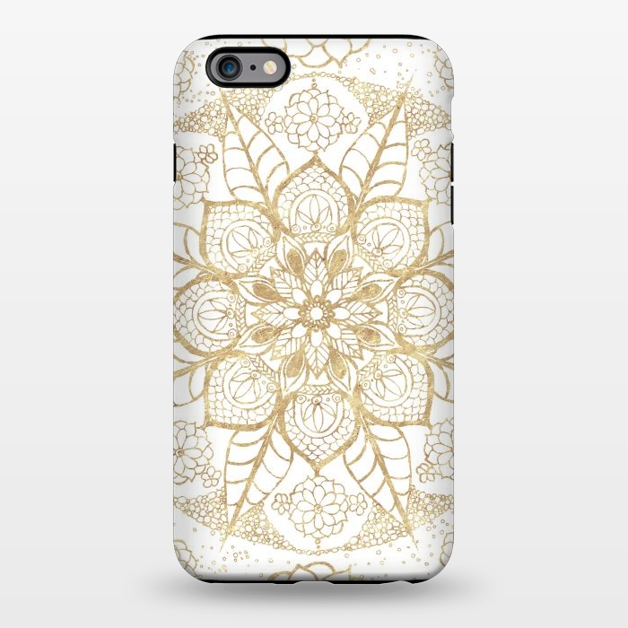 iPhone 6/6s plus StrongFit Stylish boho hand drawn golden mandala  by InovArts