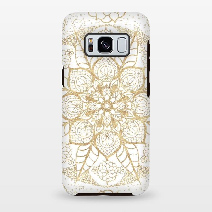 Galaxy S8 plus StrongFit Stylish boho hand drawn golden mandala  by InovArts