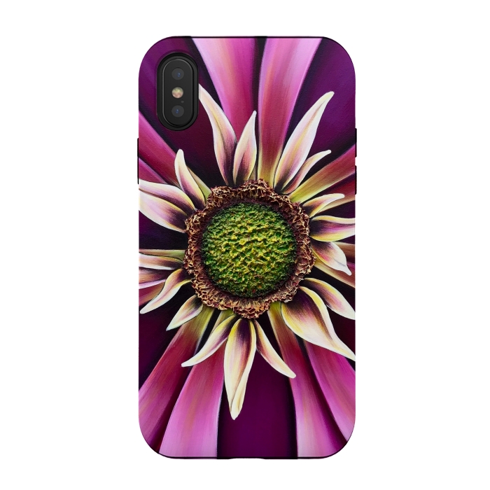 iPhone Xs / X StrongFit Pink Burst by Denise Cassidy Wood