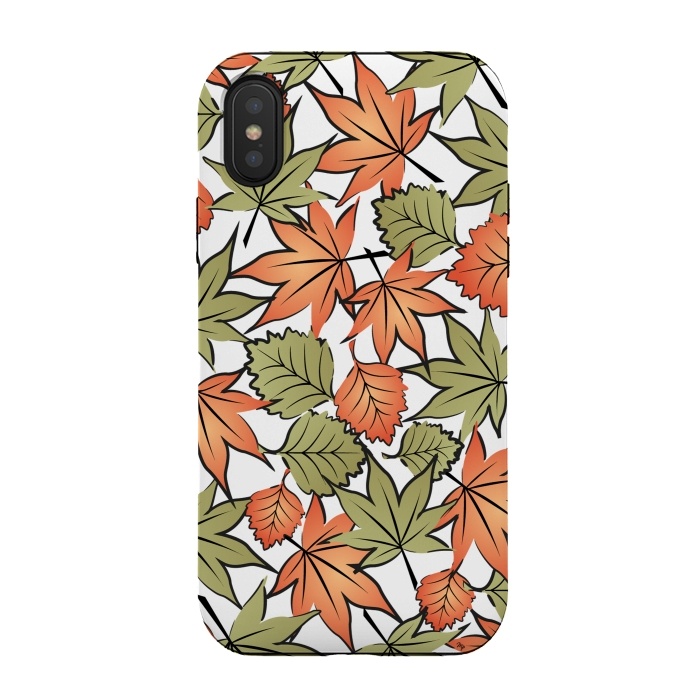 iPhone Xs / X StrongFit Autumne leaves pattern by Martina