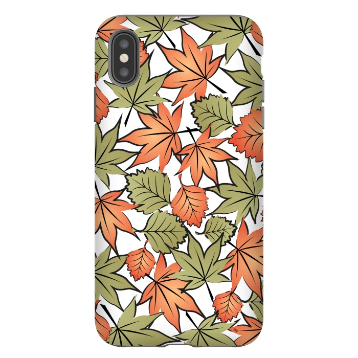 iPhone Xs Max StrongFit Autumne leaves pattern by Martina