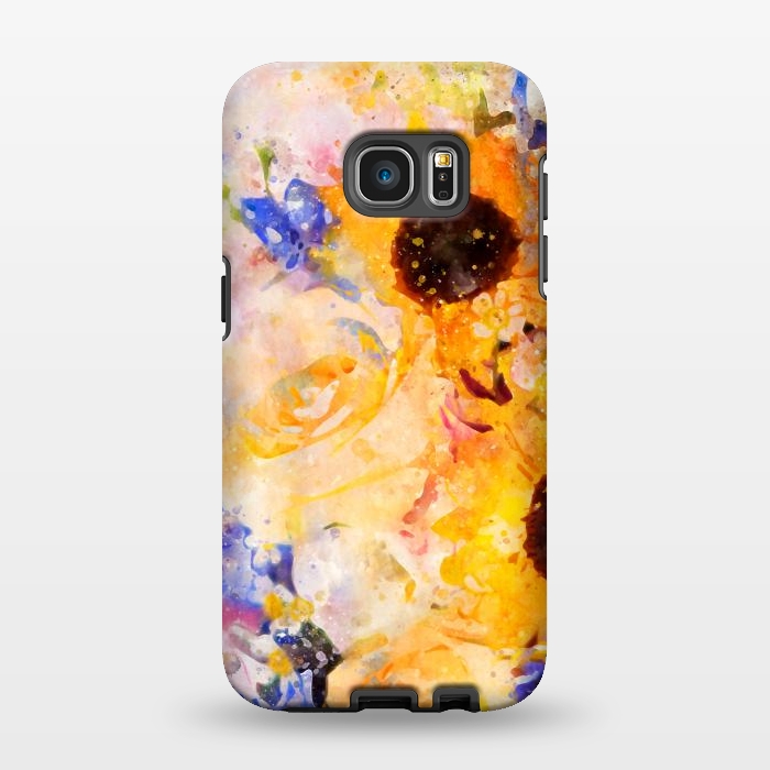 Galaxy S7 EDGE StrongFit Yellow Vintage Rose by Creativeaxle