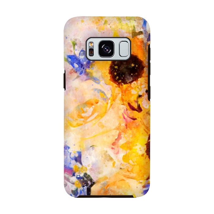 Galaxy S8 StrongFit Yellow Vintage Rose by Creativeaxle