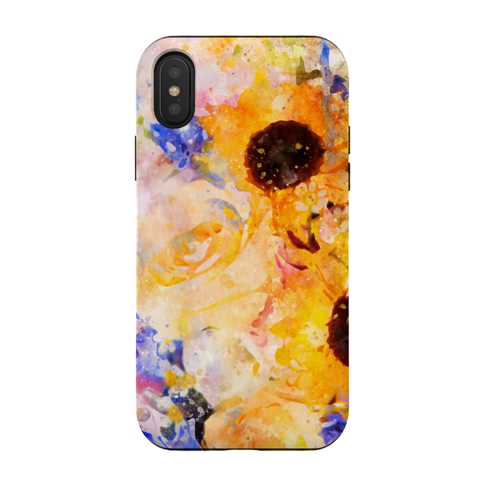 iPhone Xs / X StrongFit Yellow Vintage Rose by Creativeaxle
