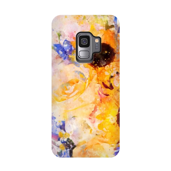 Galaxy S9 StrongFit Yellow Vintage Rose by Creativeaxle