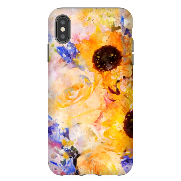 iPhone Xs Max StrongFit Yellow Vintage Rose by Creativeaxle