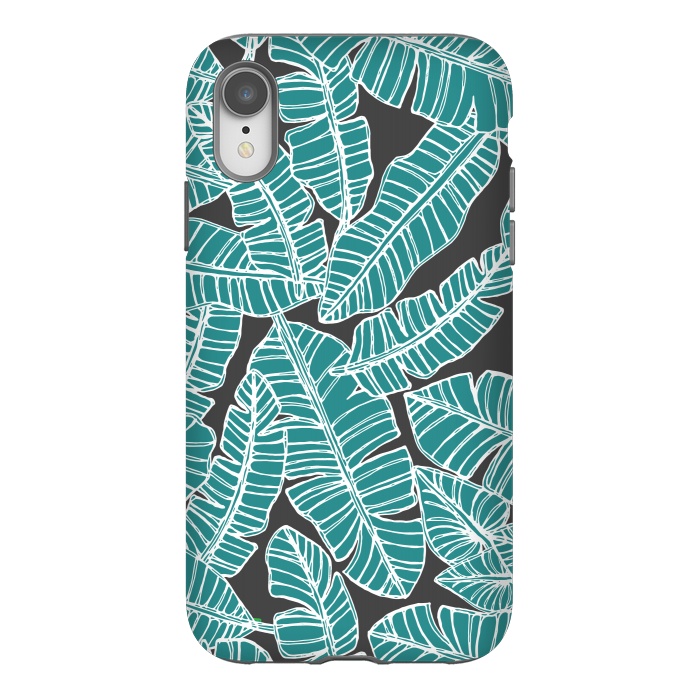 iPhone Xr StrongFit Tropical Fronds by Pom Graphic Design