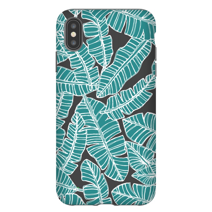 iPhone Xs Max StrongFit Tropical Fronds by Pom Graphic Design