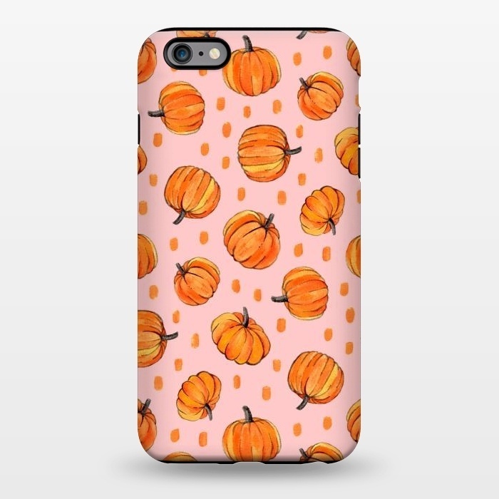 iPhone 6/6s plus StrongFit Little Gouache Pumpkins with Dots on Pink by Micklyn Le Feuvre